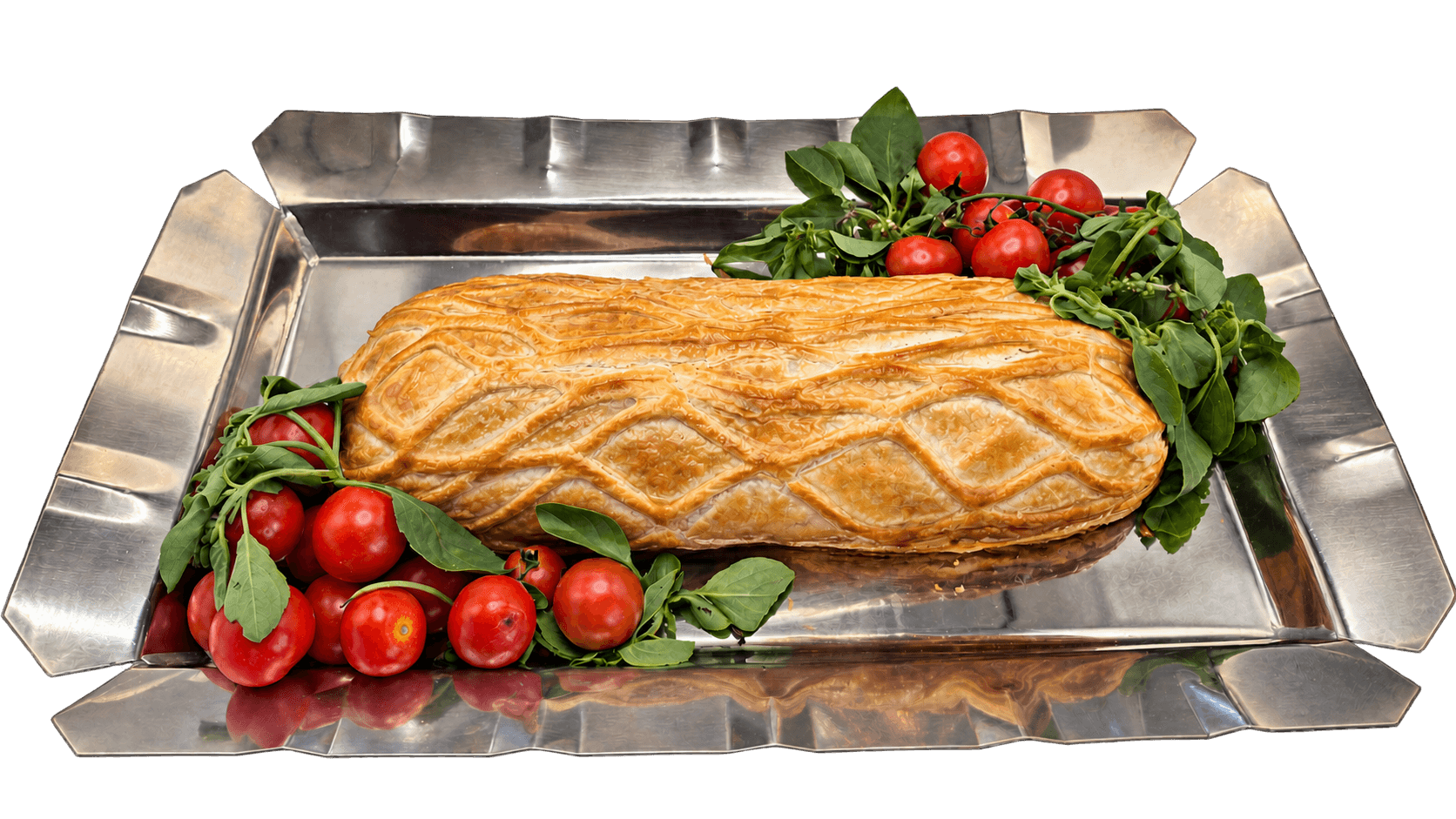 Beef Wellington com crosta dourada clara